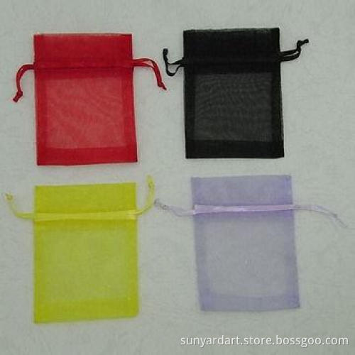 Sheer Ribbon Cosmetic Drawstring Bag in U-shape